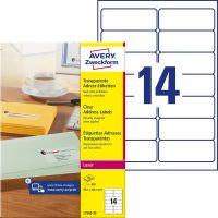 Avery Zweckform L7563-25 nyomtatható öntapadós átlátszó címzés címke