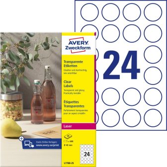 Avery Zweckform L7780-25 nyomtatható öntapadós víztiszta átlátszó termék címke