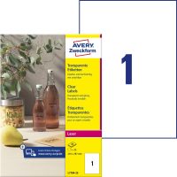 Avery Zweckform L7784-25 nyomtatható öntapadós víztiszta átlátszó termék címke