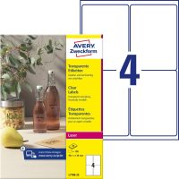 Avery Zweckform L7786-25 nyomtatható öntapadós víztiszta átlátszó termék címke