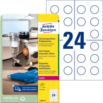 Avery Zweckform L7806-10 nyomtatható öntapadós biztonsági felülvizsgálati címke