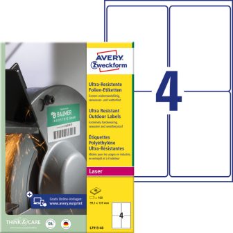 Avery Zweckform L7915-40 nyomtatható öntapadós ultra ellenálló etikett címke