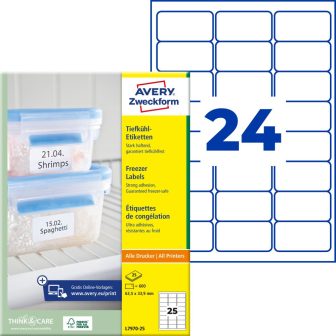 Avery Zweckform L7970-25 nyomtatható öntapadós etikett címke fagyasztott termékekre
