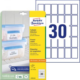 Avery Zweckform L7975-25 nyomtatható öntapadós etikett címke fagyasztott termékekre