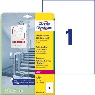 Avery Zweckform L8001REV-10 nyomtatható öntapadós antimikrobiális etikett címke