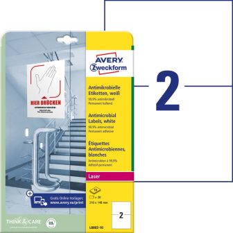 Avery Zweckform L8002-10 nyomtatható öntapadós antimikrobiális etikett címke