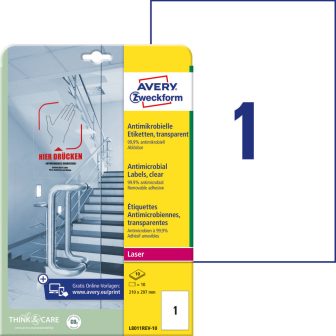 Avery Zweckform L8011REV-10 nyomtatható öntapadós antimikrobiális etikett címke