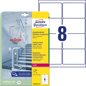 Avery Zweckform L8014REV-10 nyomtatható öntapadós antimikrobiális etikett címke