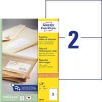 Avery Zweckform LR3655 nyomtatható újrahasznosított öntapadós etikett címke