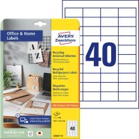 Avery Zweckform LR3657-10 nyomtatható újrahasznosított öntapadós etikett címke
