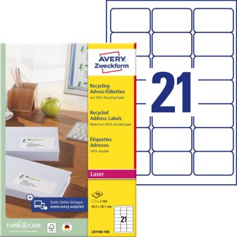 Avery Zweckform LR7160-100 nyomtatható újrahasznosított öntapadós címzés címke Avery Zweckform LR7160-100 nyomtatható újrahasznosított öntapadós címzés címke