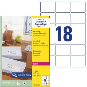 Avery Zweckform LR7161-100 nyomtatható újrahasznosított öntapadós címzés címke Avery Zweckform LR7161-100 nyomtatható újrahasznosított öntapadós címzés címke