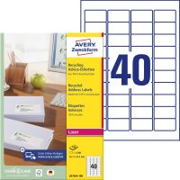 Avery Zweckform LR7654-100 nyomtatható újrahasznosított öntapadós címzés címke