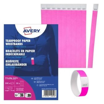 Avery Zweckform TYVPK-50 sorszámmal ellátott vízálló rózsaszín beléptető karszalag